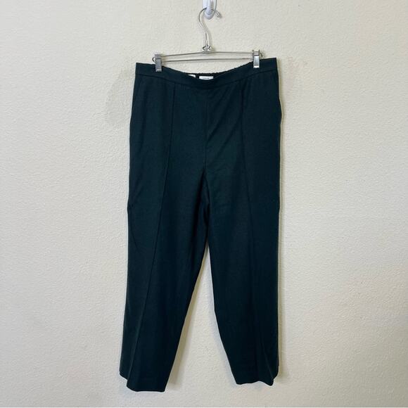 Vince Italian Flannel Mid Rise Easy Pull On Pant Green Sea Onyx Womens Size L - Picture 4 of 8